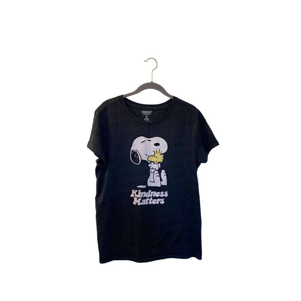 Peanuts/snoopy Woodstock, kindness, matters, short sleeve, gray T-shirt, size m
